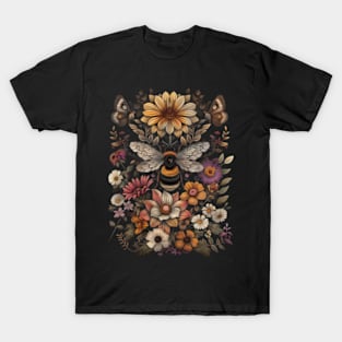 The Festive Dance Of Bees And Flowers T-Shirt